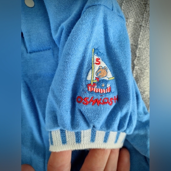 Vintage 1991 Oshkosh B'gosh Boys 18 Months Collared Blue Polo Shirt Short Sleeve - Picture 6 of 7